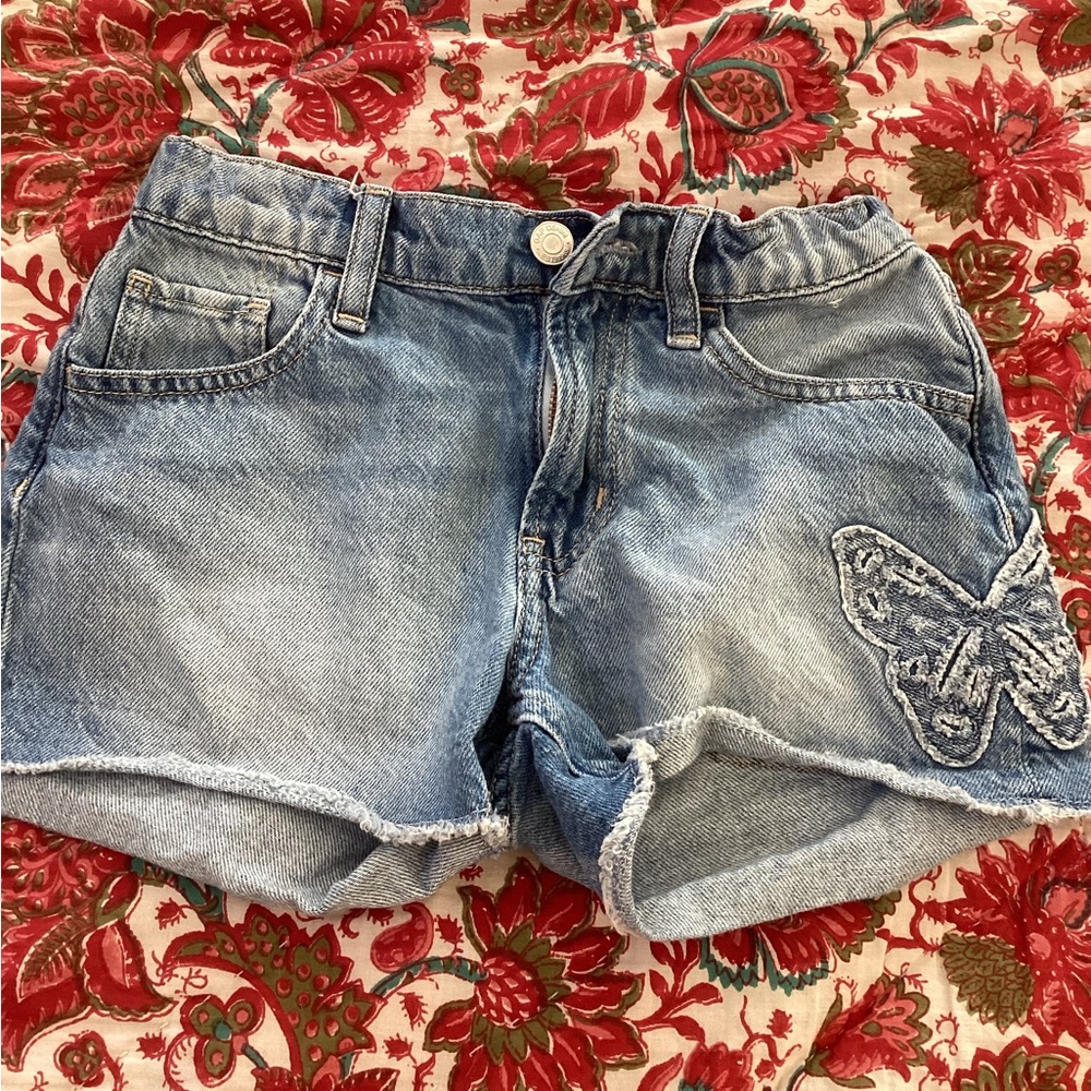 GAP Light Blue Jean Shorts with Butterfly Accent